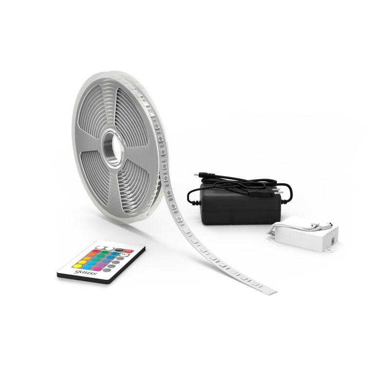  Лента светодиодная Basic 5050/60-SMD 10Вт/м RGB IP20 700лм/м 12В 10мм драйвер (уп.3м) GAUSS BT041 фото в каталоге от BTSprom.by