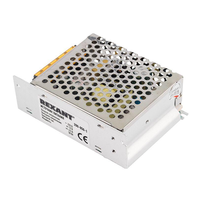  Источник питания 220В AC/12В DC 4.5A 50Вт с разъемами под винт без влагозащ. IP23 Rexant 200-050-1 фото в каталоге от BTSprom.by