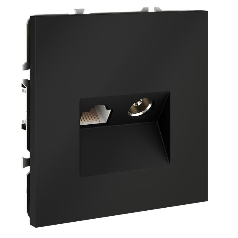 розетка телевизионная встраиваемая voltum s70 tv+rj45 кат. 6 графит voltum vls060707 от BTSprom.by