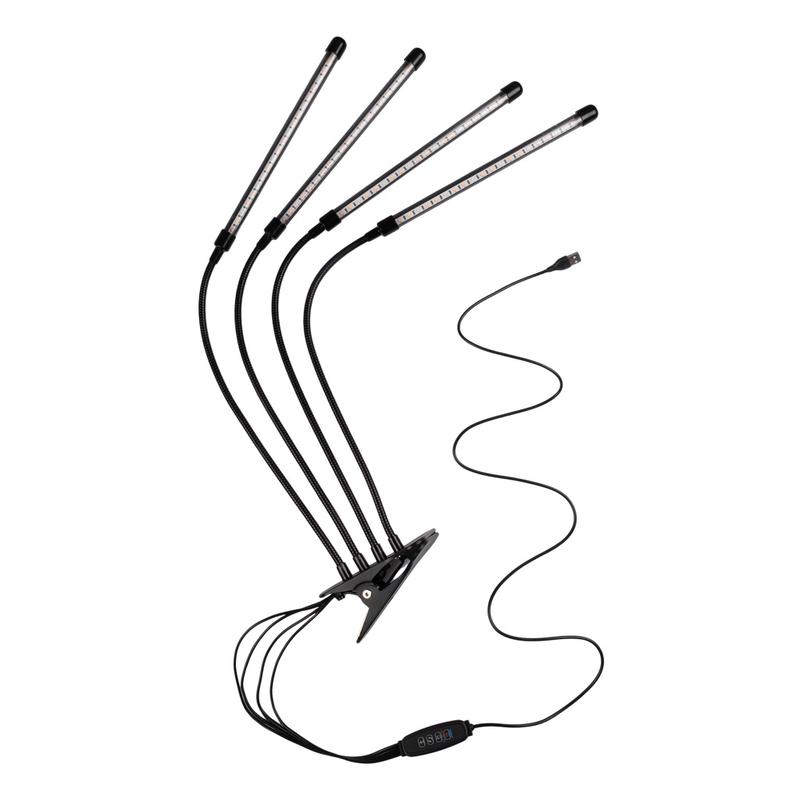 светильник светодиодный "кристалл" ctl2-usb-bl agro 4х10вт ip40 для растений спектр 4 плафона на прищепке пульт на шнуре красн./син. фаzа 5068810 от BTSprom.by