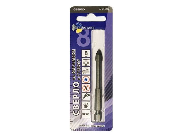 сверло по кафелю/стеклу 8 мм trio-diamond 430008 от BTSprom.by