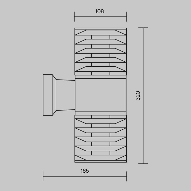  Светильник Bronx 2х60Вт E27 IP54 бра настен. Maytoni O576WL-02GR фото в каталоге от BTSprom.by