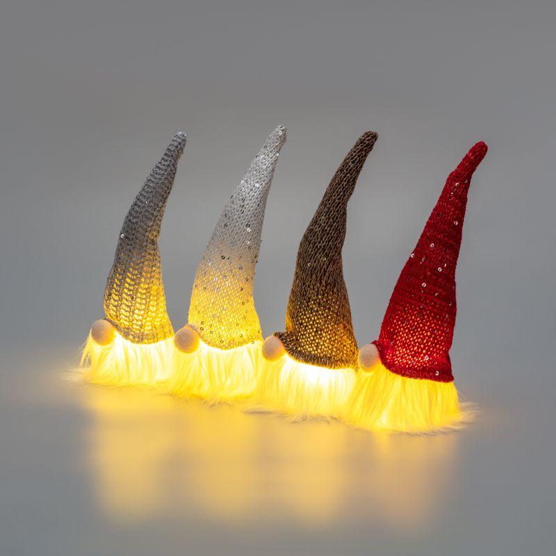 набор из 4 гномиков в новогодних колпаках 20см тепл. бел. 3хlr1130 (в комплекте) neon-night 513-016 от BTSprom.by