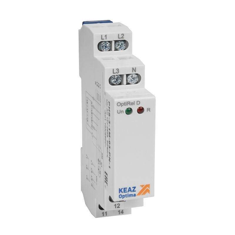 реле контроля фаз optirel d phs-3-1m-03-pn-2 чередования обрыва фаз 3ф+n 2со кэаз 331993 от BTSprom.by