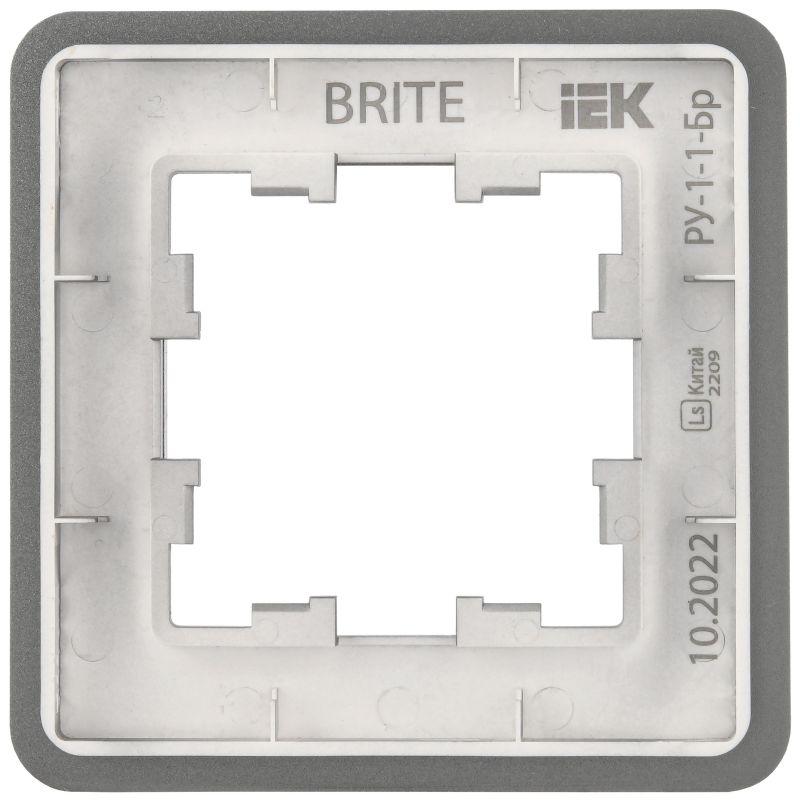 Рамка 1-м BRITE РУ-1-1-Бр метал. титан RE IEK BR-M12-M-01-K48 фото в каталоге от BTSprom.by