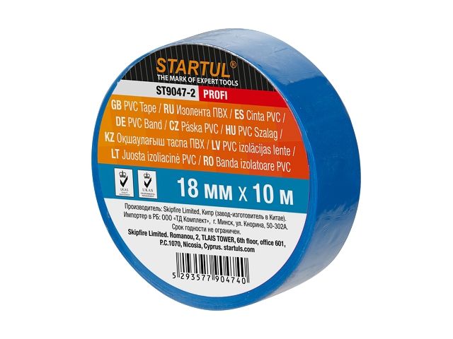 изолента пвх 18ммх10м синяя startul profi (st9047-2) (130 мкм) st9047-2 от BTSprom.by