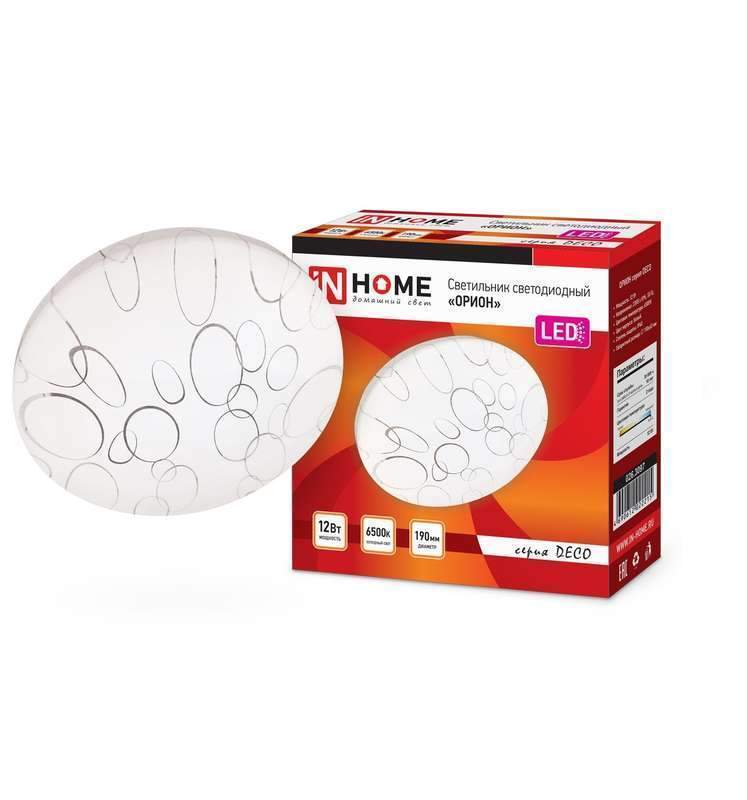 светильник светодиодный deco 12вт 230в 6500к 1080лм 210х65мм орион in home 4690612022215 от BTSprom.by