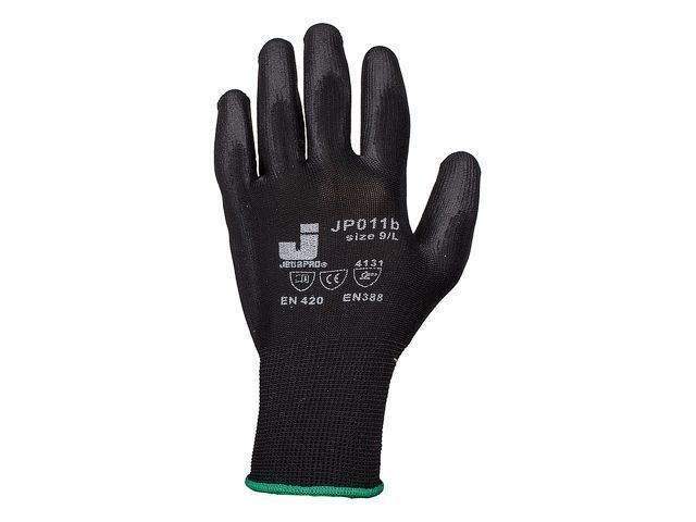 перчатки нейлон, полиуретановое неполн. покрытие, р.xl, черные, jeta safety от BTSprom.by