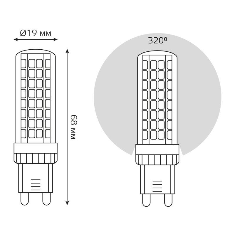 Лампа светодиодная Black 5.5Вт капсульная 3000К тепл. бел. G9 550лм керамика диммир. GAUSS 107309155-D фото в каталоге от BTSprom.by