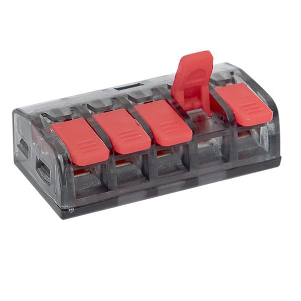  Клемма строительно-монтажная СМК 221-415 с рычагом 5 отверстий 0.2-4.0кв.мм (блист.20шт) PROxima EKF plc-smk-221-415b-20 фото в каталоге от BTSprom.by