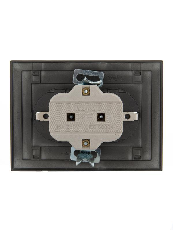  Розетка 2-м Rain с заземл. керамика матов. черн. графит LEZARD 703-4141-127 фото в каталоге от BTSprom.by