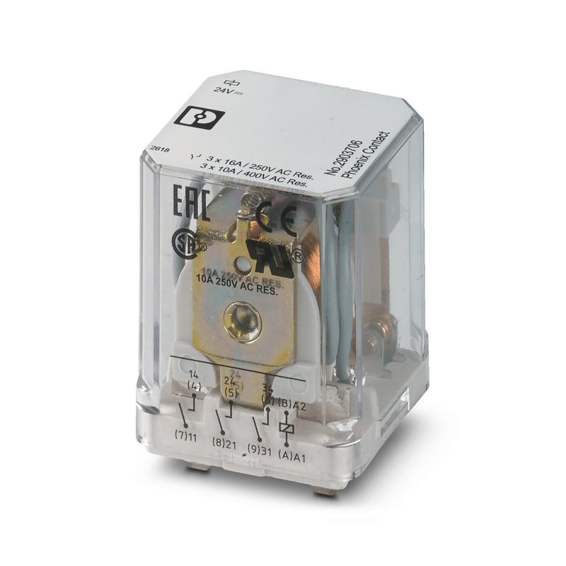 реле одиночное rel-pr3- 24dc/3х1 phoenix contact 2903706 от BTSprom.by