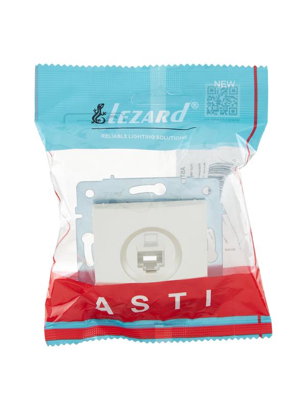  Розетка компьютерная 1-м СП ASTI IP20 RJ45 механизм Cat 5e жемчуж./бел. перламутр. LEZARD 7081-3088-139 фото в каталоге от BTSprom.by
