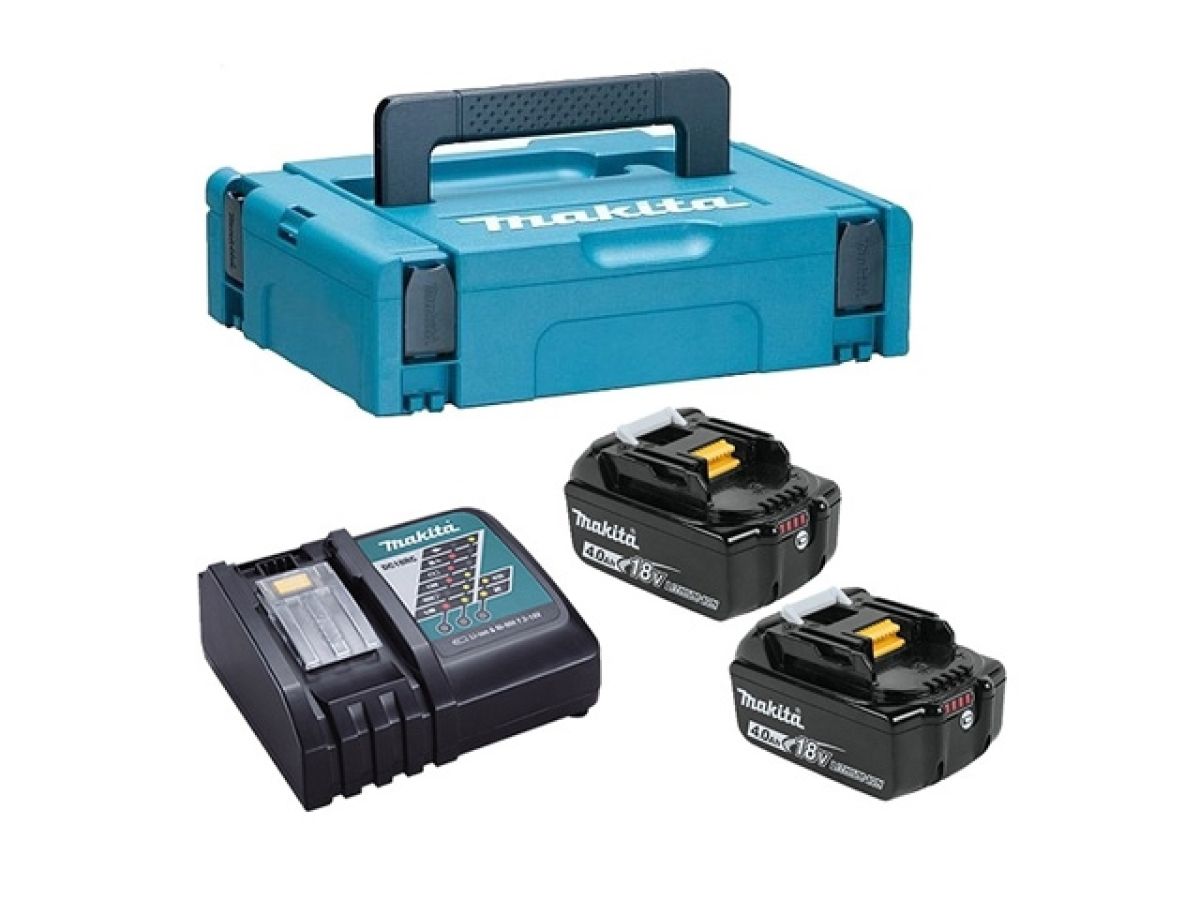 комплект аккумулятор lxt 18.0 в bl1840b 2 шт. + зарядное устройство dc18rc в кейсе (набор bl1840b 18v 4,0 ah 2 шт. + dc18rc) (makita) 198310-8 от BTSprom.by