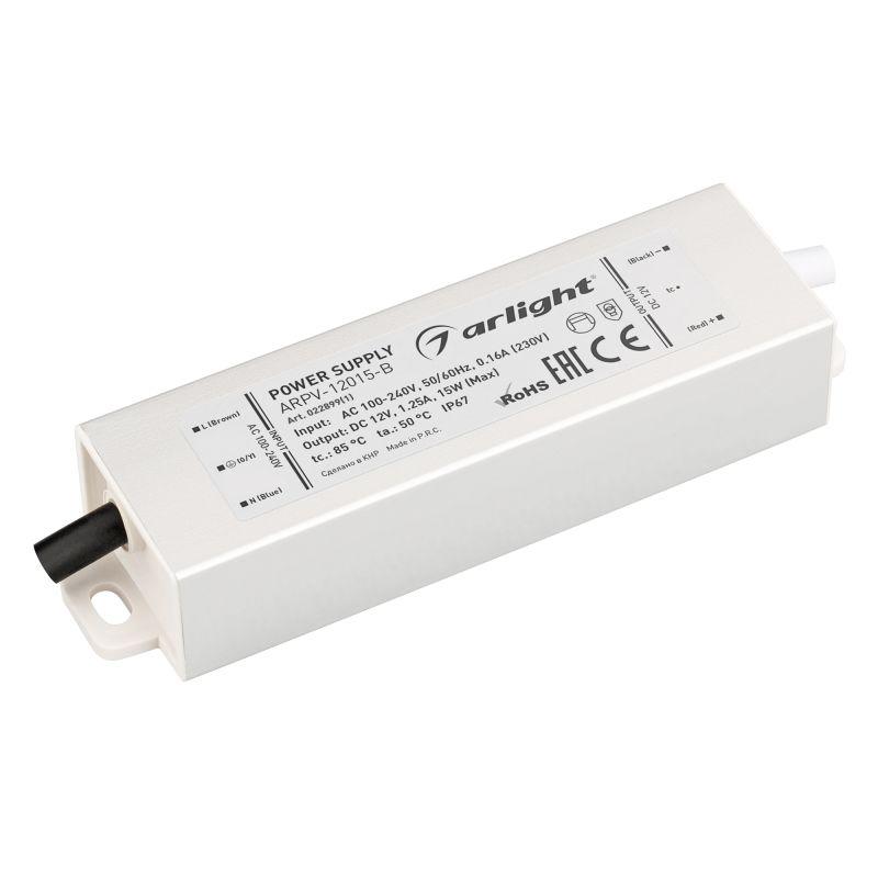блок питания arpv-12015-b (12в 1.3в 15вт) ip67 металл arlight 022899(1) от BTSprom.by