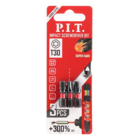 бита ударная магнитная t30х25мм impact торсионная зона (уп.3шт) p.i.t. asdr01-25t30 от BTSprom.by