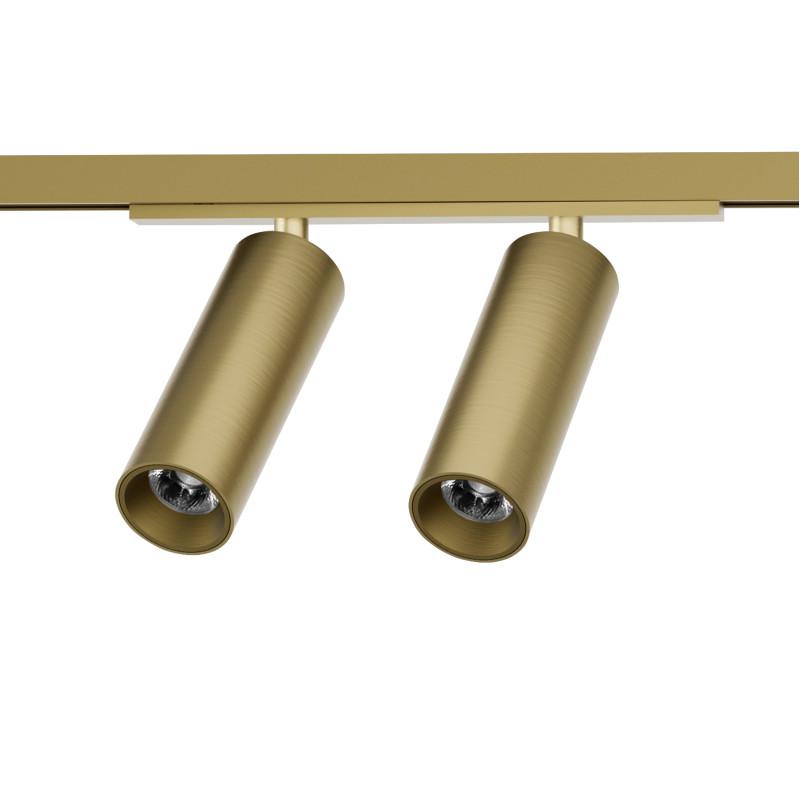 светильник трековый shine spot 8втх2 3000к ip20 48в dc 35х100 ra90 со светодиодом алюм. сатинированная латунь denkirs 764334 от BTSprom.by