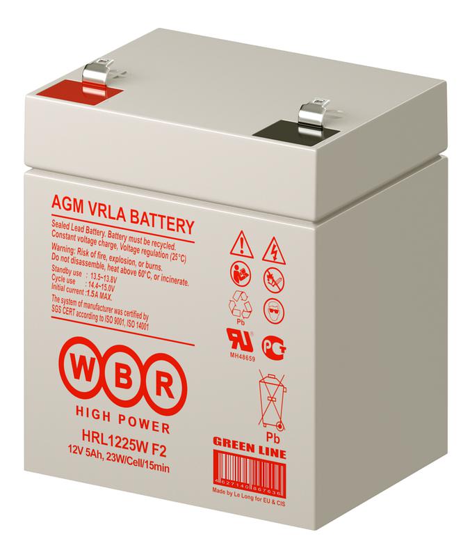  Аккумулятор 12В 5А.ч WBR HRL1225W F2 WBR фото в каталоге от BTSprom.by