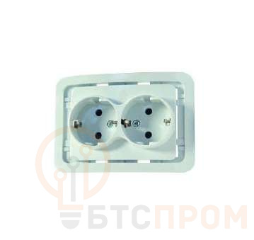 Розетка 2-м СП Mimoza 10А с заземл. без вставки бел. Makel 22082 фото в каталоге от BTSprom.by  Розетка 2-м СП Mimoza 10А с заземл. без вставки бел. Makel 22082 фото в каталоге от BTSprom.by