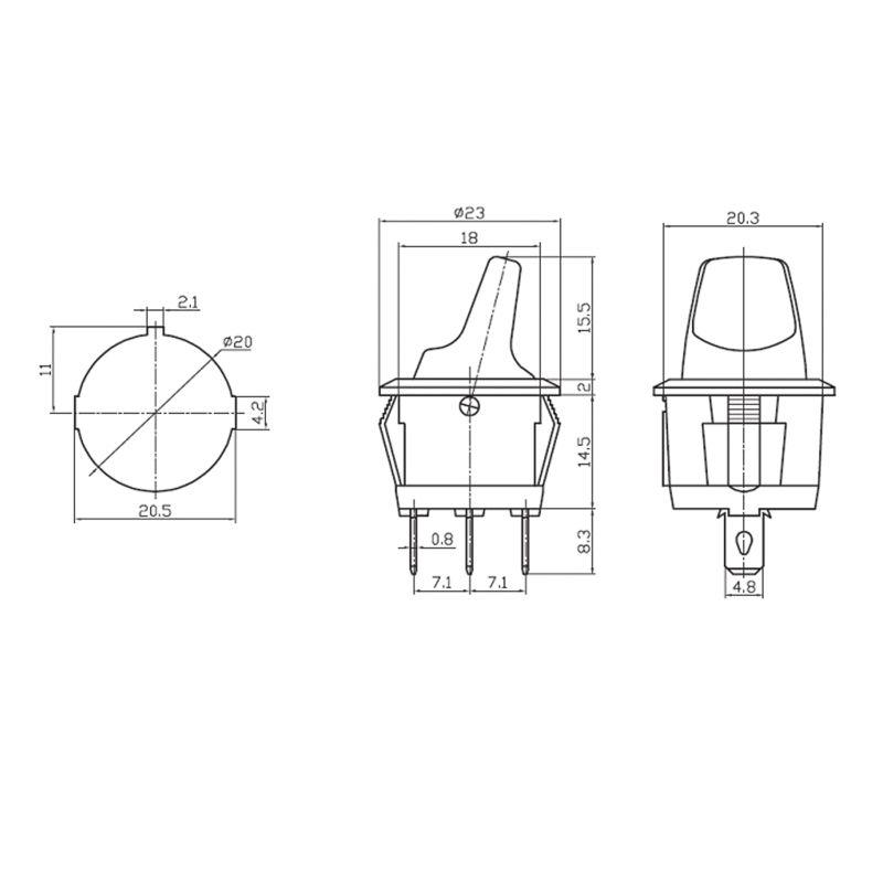  Выключатель клавишный круглый 250В 6А (3с) ON-OFF красн. Rexant 36-2600 фото в каталоге от BTSprom.by