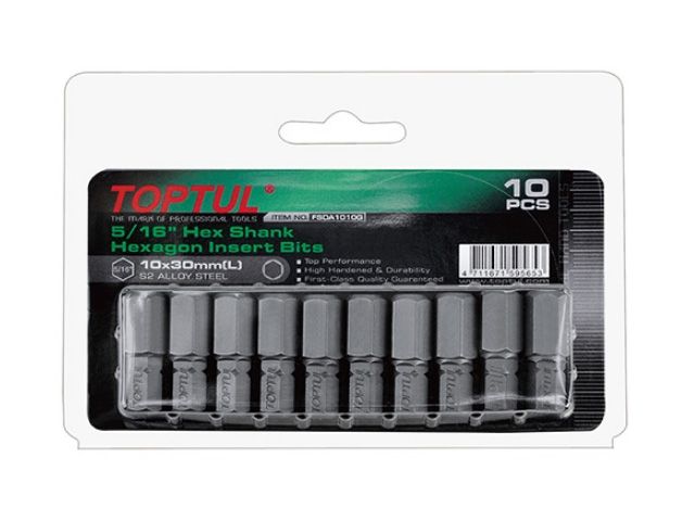 насадка шестигранник 8мм 5/16" 10шт блистер toptul fsda1008g от BTSprom.by
