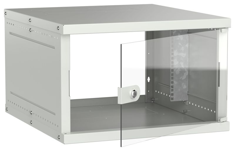 шкаф настенный 6u 600х650мм дверь стеклян. сер. generica lwe3-06u67-gf-g от BTSprom.by