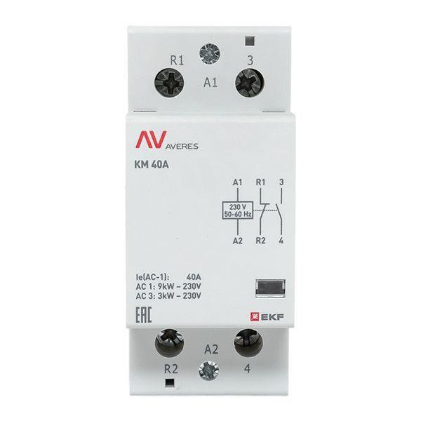  Контактор модульный КМ 40А 1NC+1NO 230В AC (2 мод.) AVERES EKF km-av-2-40-11-230V фото в каталоге от BTSprom.by
