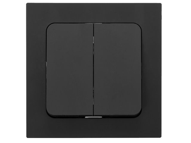 выключатель 2 клав. проходной (скрытый, 10а) карбон, astrum,  bylectrica с(6+6) 10-2563карб от BTSprom.by