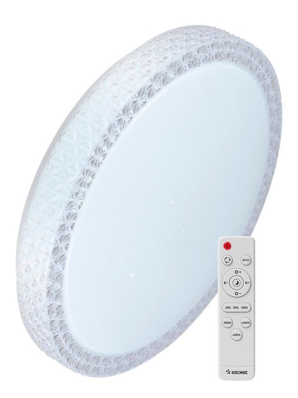 светильник светодиодный premium saphir 55вт 230в 3000-6500к 4400лм ip40 395х95мм настенно-потолочный управляемый с пультом ду космос kssaph55w от BTSprom.by
