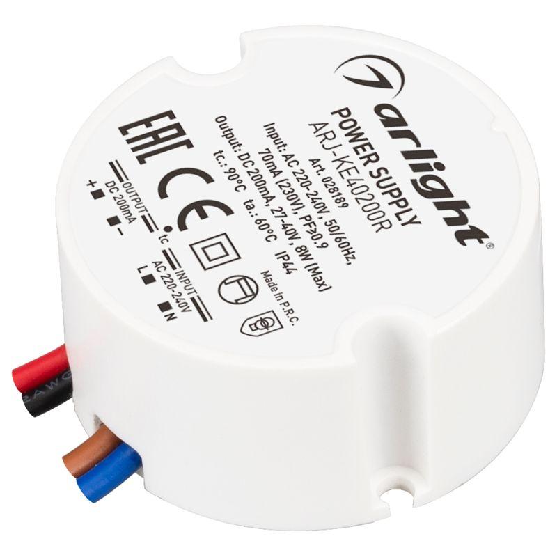 блок питания arj-ke40200r 8вт 200ма pfc ip44 пластик 5 лет arlight 028189 от BTSprom.by