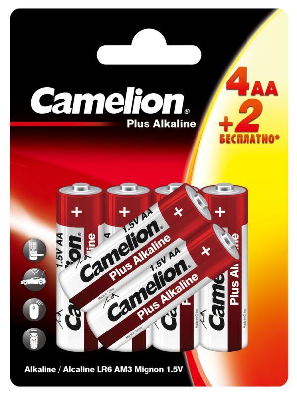 элемент питания алкалиновый aa/lr6 1.5в plus alkaline 4+2lr6-bp 4+2 бесплатно промо (уп.6шт) camelion 15308 от BTSprom.by