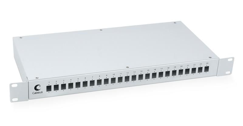 кросс бокс оптический fo-19-24sc 19дюйм на 24 sc lc duplex со сплайс-кассетой и кдзс без пигтейлов и проходных адаптеров cabeus 7037c от BTSprom.by