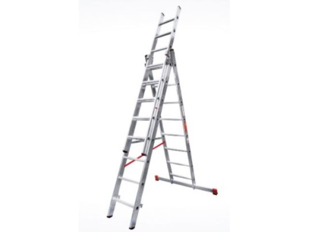 лестница алюм. 3-х секц. 211/484/224 см 3х8 ступ. 14,3кг  nv3230 новая высота (макс. нагрузка 150кг) 3230308 от BTSprom.by