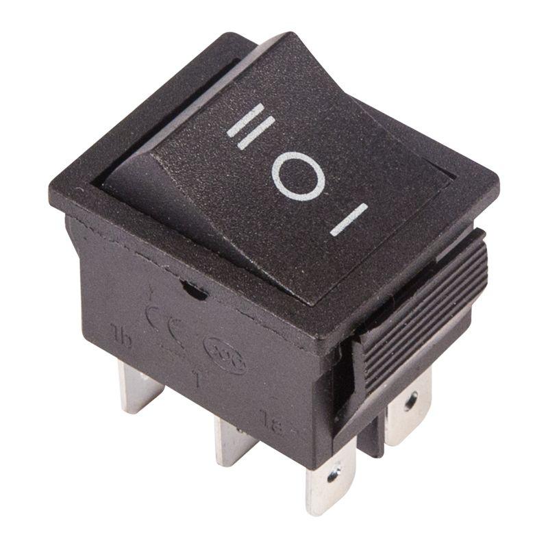 выключатель клавишный 250в 15а (6с) (on)-off-(on) с нейтралью (rwb-508 sc-767) черн. rexant 36-2370 от BTSprom.by