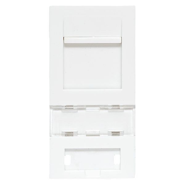  Вставка розеточная 45х22.5мм формат Mosaic на 1 модуль Keystone защ. шторки с маркером бел. TERACOM PRO EKF TRP-INS-MOS-1M1P-WH фото в каталоге от BTSprom.by