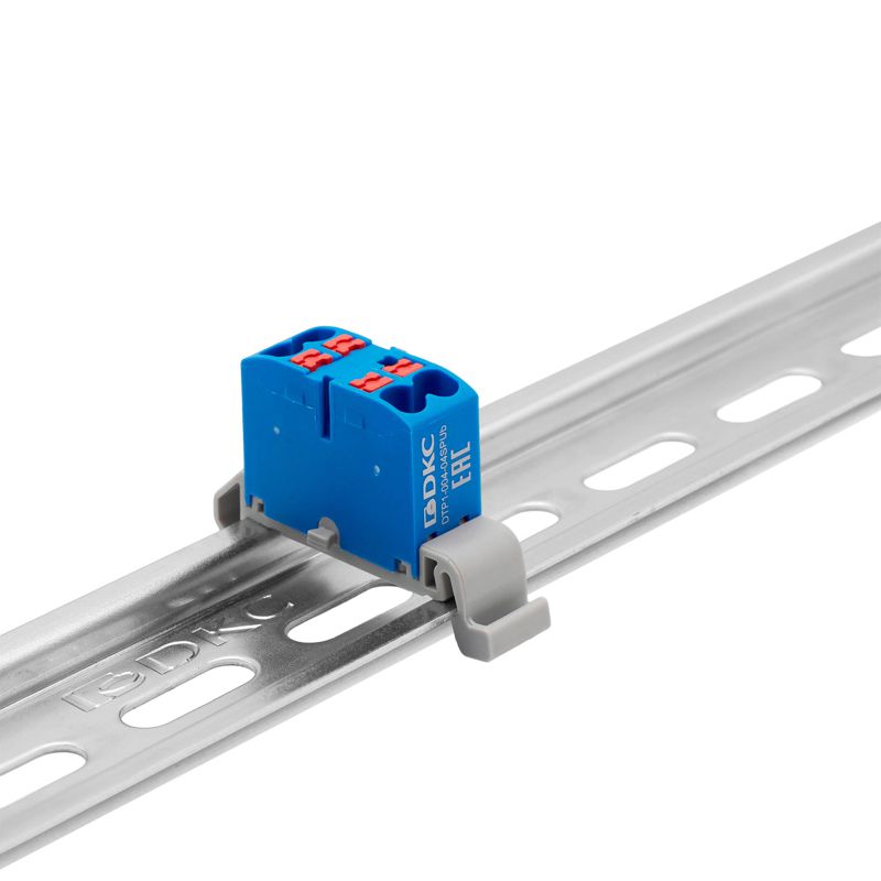  Блок распределительный зажим push-in 4 точки подключения 2.5кв.мм син. DKC DTP1-004-04SPUB фото в каталоге от BTSprom.by