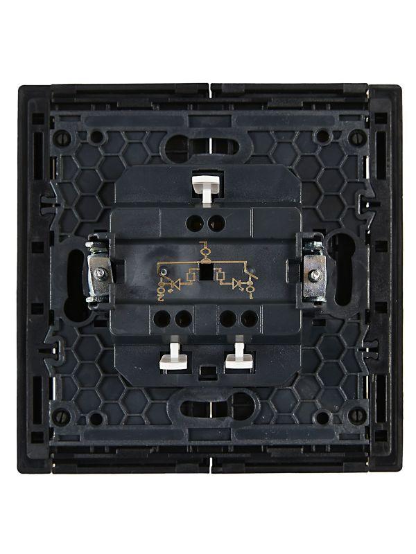  Выключатель 2-кл. СП FORTE&PIANO 10А FP106 с индикацией черн. IEK FP-V20-1-10-1-K02 фото в каталоге от BTSprom.by