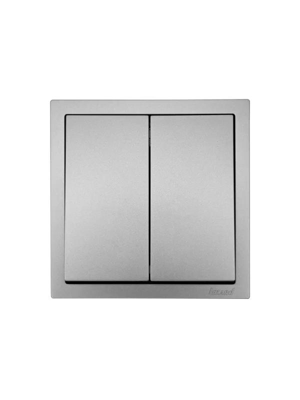  Выключатель 2-кл. СП ZIMA IP20 10А безвинт. зажим сер. матов. LEZARD 704-7488-101QC фото в каталоге от BTSprom.by