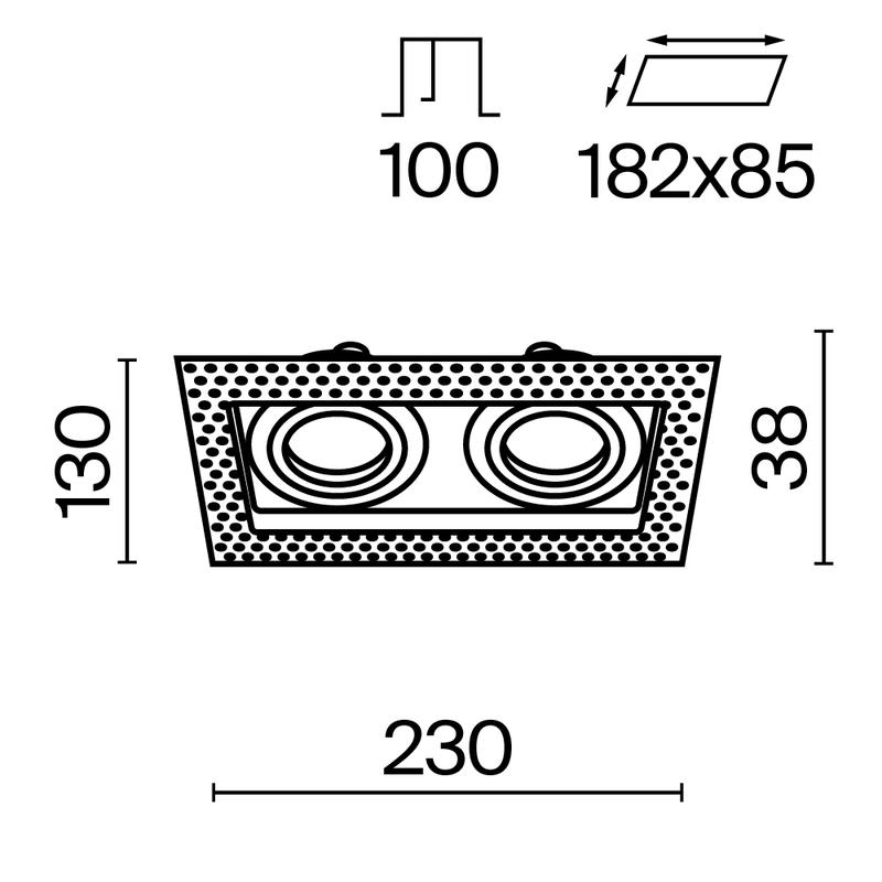  Светильник Atom 2х10Вт GU10 встраив. Maytoni DL003-02-W фото в каталоге от BTSprom.by