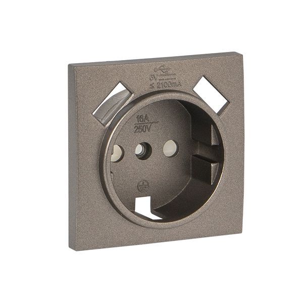  Панель лицевая Валенсия для розетки 1-м 16А защ. шторки с заземл. графит с 2 USB 2.1А PROxima EKF ESR16-L-028-60-2USB фото в каталоге от BTSprom.by