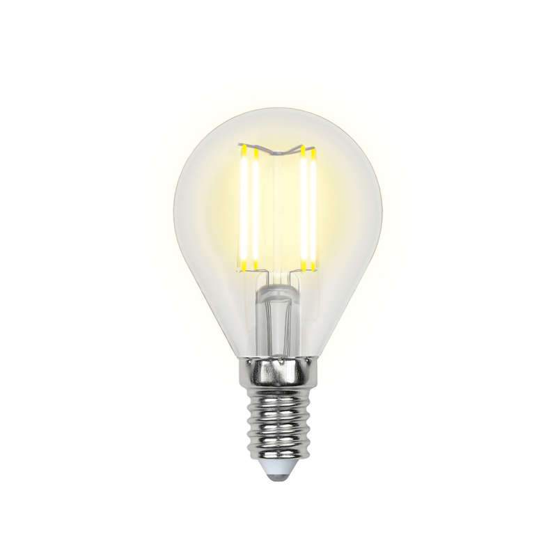 лампа светодиодная led-g45-5w/nw/e14 /cl/dim gla01tr air 5вт шар прозрачная 4000к нейтр. бел. диммир. упак. картон uniel ul-00002870 от BTSprom.by