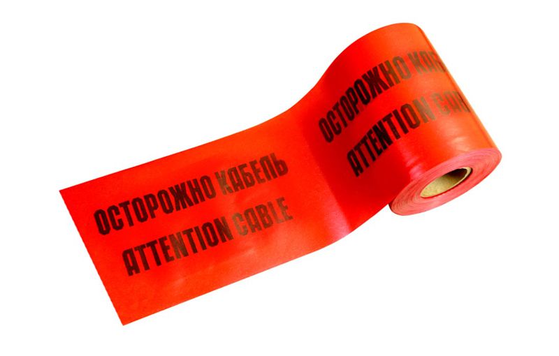 лента сигнальная предупредительная лсэ-250 "осторожно! кабель!" 250мм красн. (дл.100м) промрукав pr08.3854 от BTSprom.by