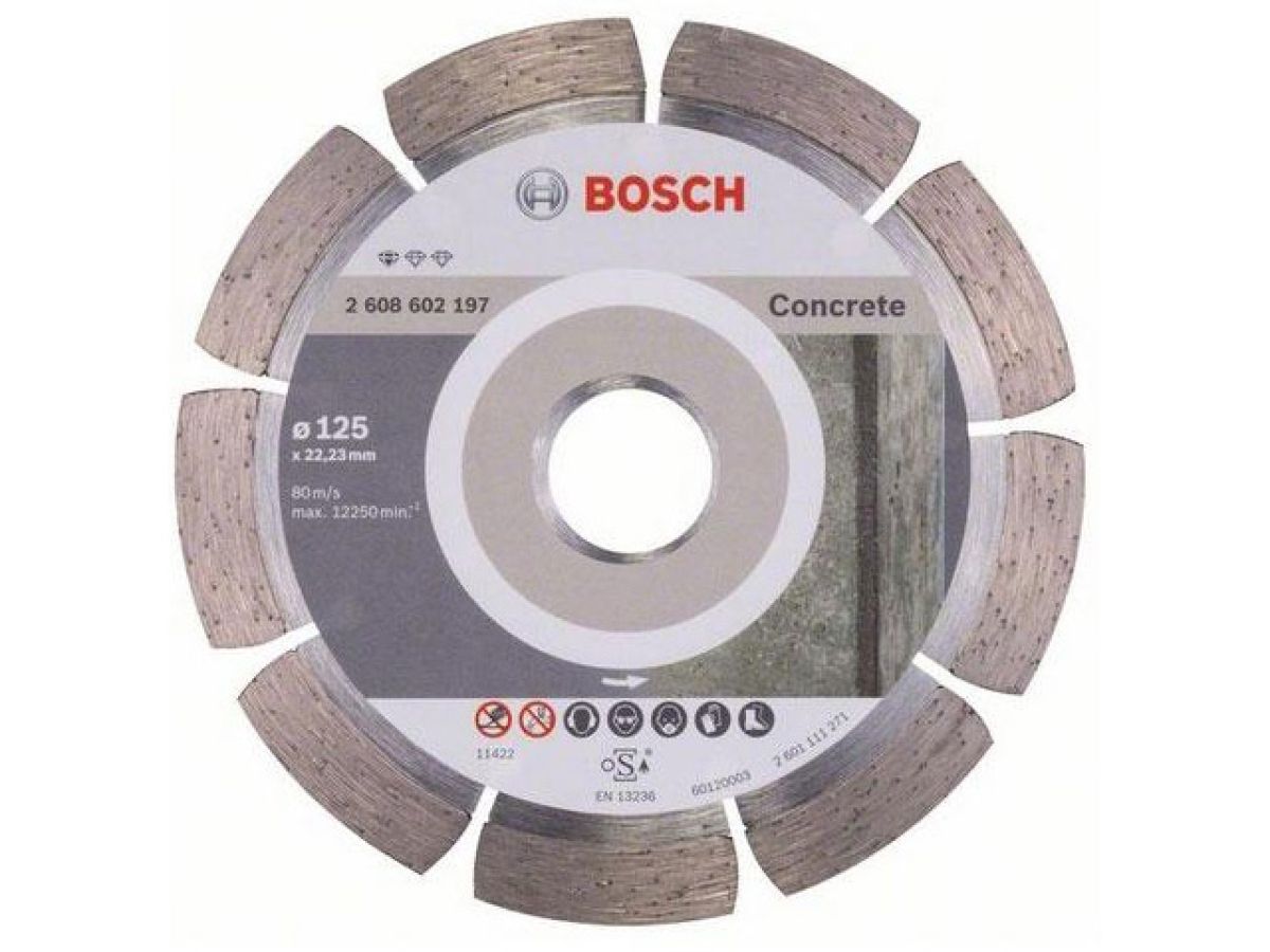 алмазный круг 125х22 мм по бетону сегмент. standard for concrete bosch (сухая резка) 2608602197 от BTSprom.by