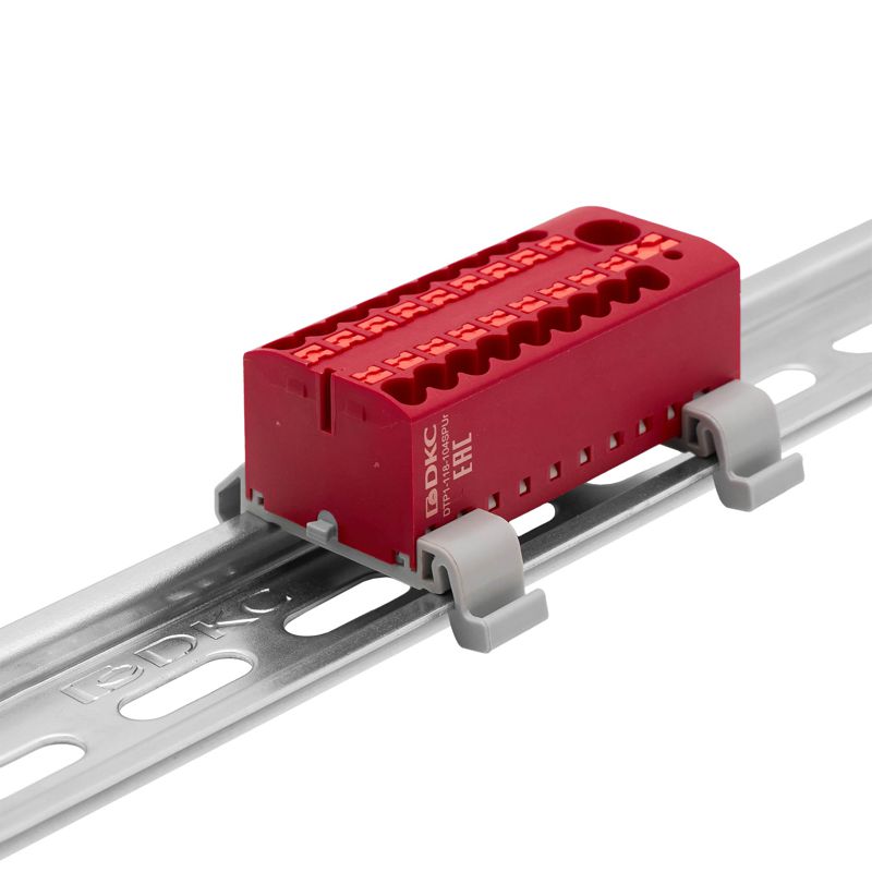 Блок распределительный зажим push-in 1 ввод 6кв.мм 18 точек подключения 2.5кв.мм красн. DKC DTP1-118-104SPUR фото в каталоге от BTSprom.by