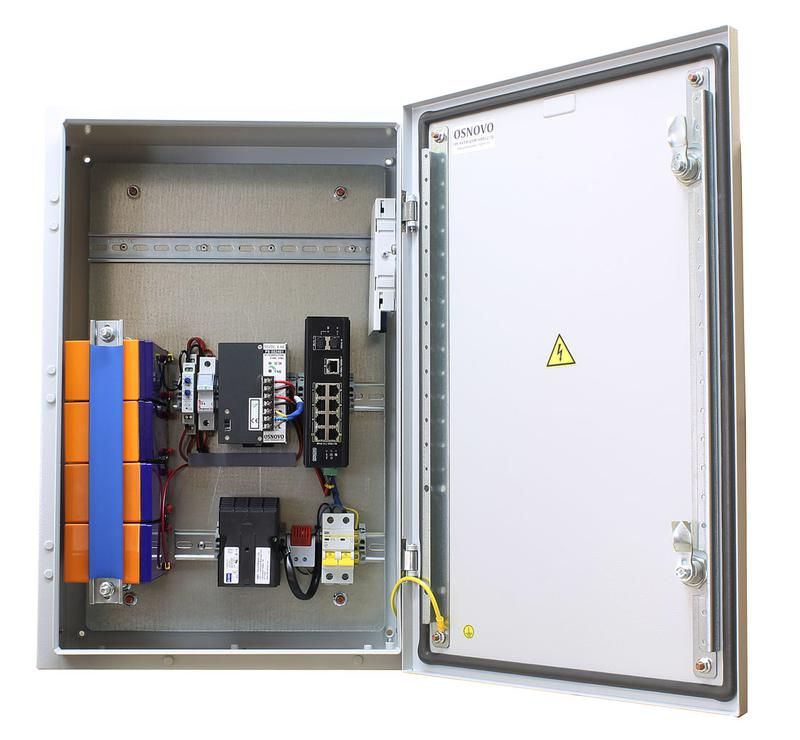 коммутатор уличный os-46tb1(sw-60812/i) с термостабил. и резерв. питанием на базе уличн. станции osnovo os-46tb1 osnovo 13593 от BTSprom.by