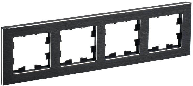 рамка 4-м brite ру-4-1-брч металл черн. iek br-m42-m-k02 от BTSprom.by