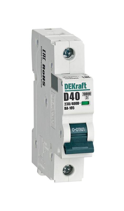 выключатель автоматический модульный 1п d 40а 10ка ва-105 dekraft 13205dek от BTSprom.by