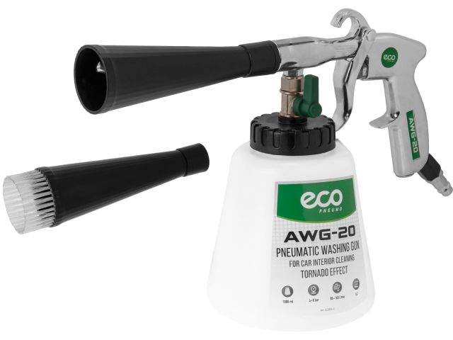пистолет моечный пневматический eco awg-20 (для химчистки) (торнадор, 160 л/мин, бак: 1000 мл, 4-8 бар) ec3924-4 от BTSprom.by