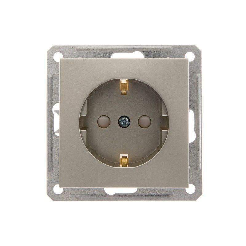 розетка 1-м сп w59 16а ip20 с заземл. защ. шторки механизм шампань se rs16-152-4-86 от BTSprom.by