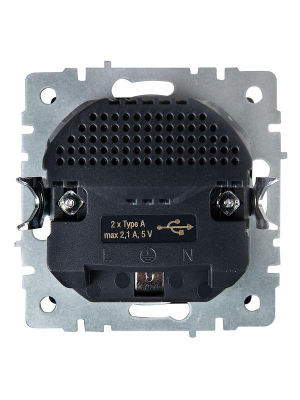  Розетка BRITE РЮш10-1-БрС 16А с USB A+A 2.1А с заземл. защ. шторки механизм сталь IEK BR-R14-16-U21-D21-K46 фото в каталоге от BTSprom.by